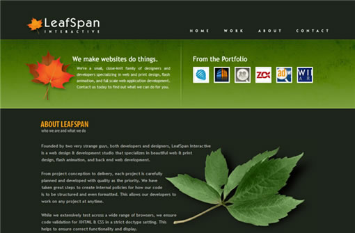 网页色彩设计实例:绿色